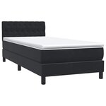 vidaXL Sommier à lattes de lit avec matelas noir 80x220 cm velours
