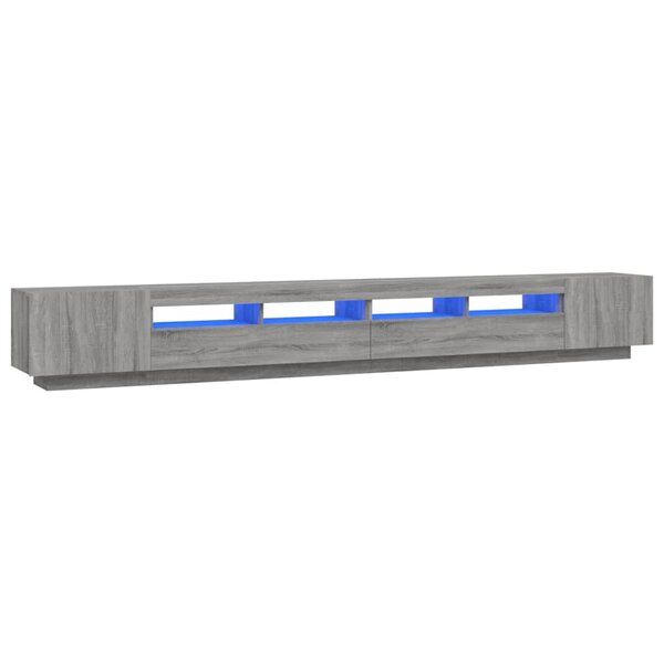 vidaXL Ensemble de meubles TV avec lumières LED 3 Pièces Sonoma gris