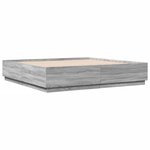 vidaXL Cadre de lit sonoma gris 200x200 cm bois d'ingénierie