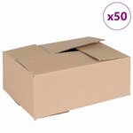 vidaXL Boîte Pliable 50 Pièces Marron 25 x 17.5 x 10 cm Carton