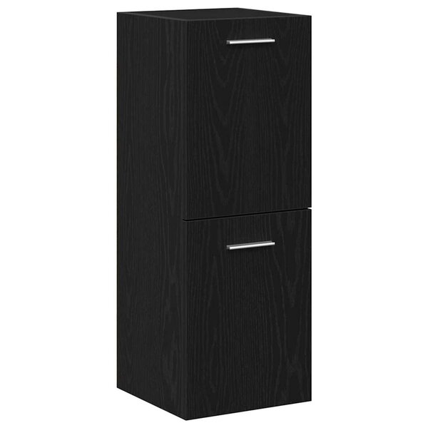 vidaXL Meuble de Salle de Bain avec porte Chêne noir 30 x 30 x 80 cm