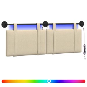 vidaXL Tête de lit suspendue Crème Tissu