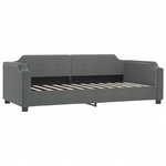 vidaXL Lit de jour avec gigogne et matelas gris foncé 90x200 cm tissu