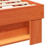 vidaXL Cadre de lit Marron cire 140 x 190 cm Bois massif en pin