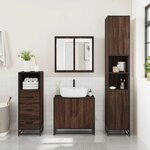vidaXL Ensemble de meubles de salle de bain 3 Pièces Chêne marron