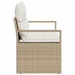 vidaXL Canapé de jardin 2 places avec des coussins beige en poly rattan