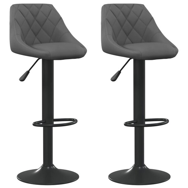 vidaXL Tabourets de bar lot de 2 gris foncé velours