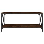 vidaXL Table basse Chêne fumé 100x50x45 cm Bois d'ingénierie et fer