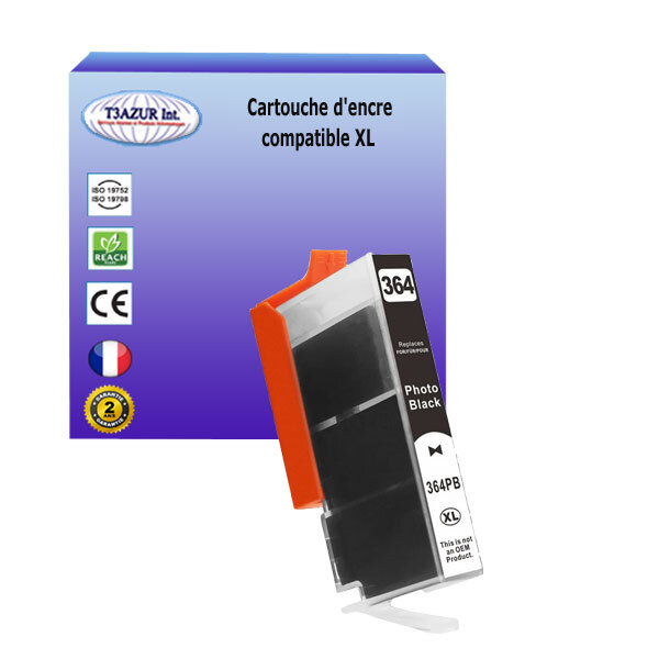 Cartouche compatible avec HP PhotoSmart C5388, C5390, C5393, C6300, C6324,C6340, C6350, C6375, C6380, C6383 remplace HP 364XL ( CB321EE ) - Noire
