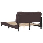 vidaXL Cadre de lit avec LED sans matelas marron foncé 140x190cm tissu