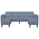 vidaXL Canapé Bleu 250 x 188 x 76 cm Tissu en velours côtelé