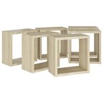 vidaXL Étagères cube murales 6 Pièces Chêne sonoma 30x15x30 cm
