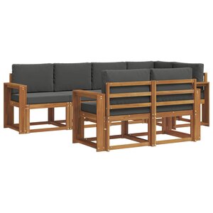 vidaXL Ensemble de canapés d'extérieur 7 pc Naturel et Anthracite