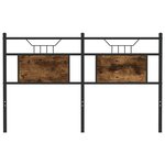 vidaXL Tête de lit chêne fumé 150 cm bois d'ingénierie et acier