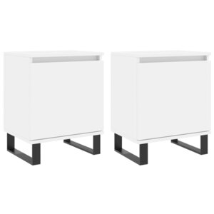 vidaXL Tables de chevet 2 Pièces blanc 40x30x50 cm bois d'ingénierie