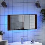 vidaXL Armoire à miroir à LED de bain chêne marron 100x12x45 cm