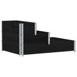 vidaXL Lit surélevé à 3 niveaux noir 120x80 cm bois de pin massif