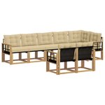 vidaXL Ensemble de canapés d'extérieur 8 pc Blanc et Beige
