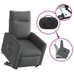 vidaXL Fauteuil inclinable de massage électrique Gris foncé Tissu