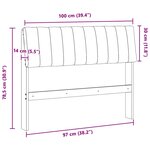 vidaXL Tête de lit capitonnée Gris foncé 100 cm Pin massif