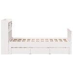 vidaXL Lit bibliothèque sans matelas blanc 135x190 cm bois pin massif