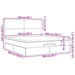 VidaXL Cadre de lit ottoman avec matelas gris foncé 160x200cm velours