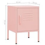 vidaXL Table de chevet Rose 35x35x51 cm Acier
