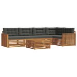 vidaXL Ensemble de canapés d'extérieur 6 pc Naturel et Anthracite