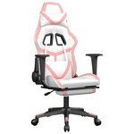 vidaXL Chaise de jeu de massage avec repose-pied Blanc&Rose Similicuir