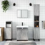 vidaXL Ensemble de meubles de salle de bain 2 Pièces Sonoma gris