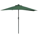 vidaXL Parasol de jardin demi Vert 294 x 150 x 224 cm tissu