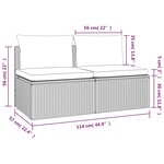 vidaXL Canapé de jardin 2 places avec coussins Gris Résine tressée