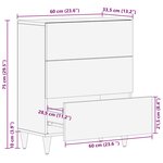vidaXL Buffet gris clair 60x33 5x75 cm bois de manguier massif