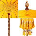 vidaXL Parasol Jaune (210-220) x 260 cm Coton et bois massif