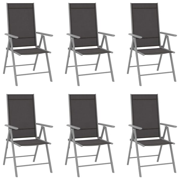 vidaXL Chaises de jardin pliables lot de 6 Textilène Noir