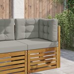 vidaXL Coussin de canapé d'extérieur 3 Pièces Gris Polyester