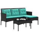 vidaXL Ensemble de canapé de jardin avec coussin 2 Pièces polyrotin