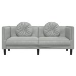 vidaXL Canapé avec coussins 2 places gris clair velours