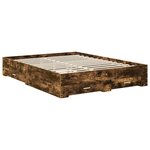 vidaXL Cadre de lit Chêne fumé 150 x 200 cm Bois d'ingénierie