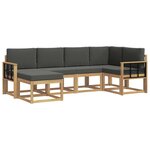vidaXL Ensemble de canapés d'extérieur 6 Pièces Blanc et anthracite