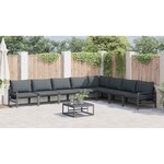 vidaXL Ensemble de canapé de jardin 8 Pièces Anthracite Acier