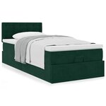 vidaXL Cadre de lit ottoman avec matelas vert foncé 80x200 cm velours