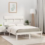 vidaXL Cadre de lit Blanc Bois massif 160x200 cm