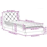 vidaXL Lit avec matelas noir 90x200 cm tissu