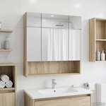 vidaXL Armoire Miroir de Salle de Bain Chêne Sonoma 60 x 14.5 x 70 cm