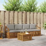 vidaXL Ensemble de canapés d'extérieur 5 pc Gris Naturel et Clair