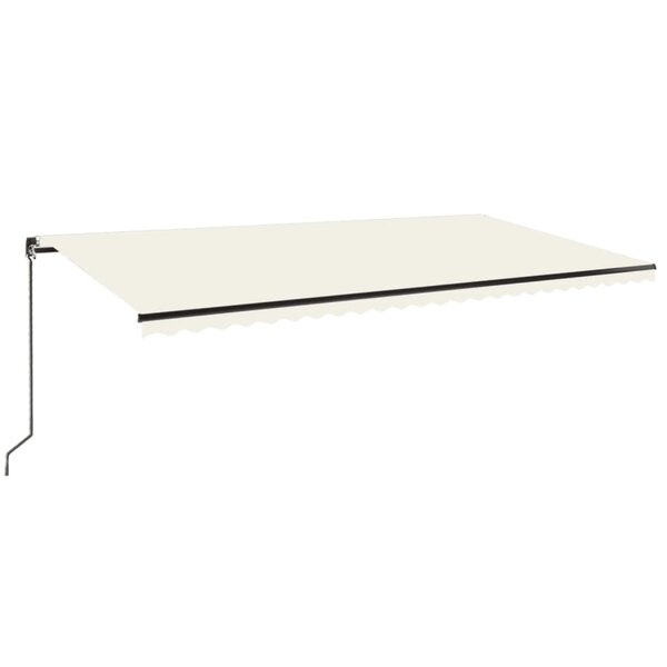 vidaXL Auvent manuel rétractable avec LED 600x350 cm Crème