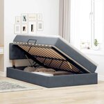 vidaXL Lit de rangement LED avec matelas Gris foncé 120 x 200 cm