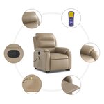 vidaXL Fauteuil inclinable de massage Cappuccino Similicuir