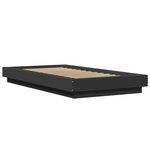 vidaXL Cadre de lit avec lumières LED sans matelas noir 90x190 cm